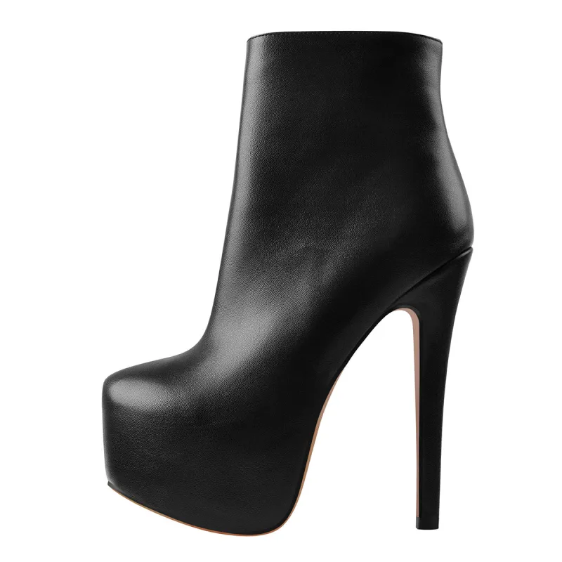Rounded Toe Platform Stiletto High Heel Ankle Boots sold by Onlymaker