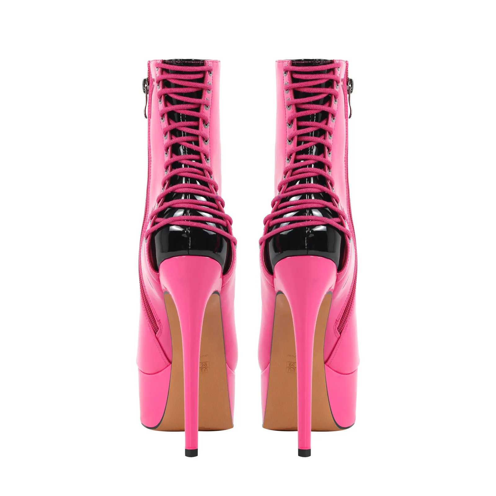 Platform Peep Toe Stiletto Rose Red Ankle Boots sold by Onlymaker product image thumbnail 5