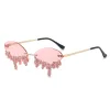 Rhinestone Tear Shape Rimless Sunglasses sold by Onlymaker