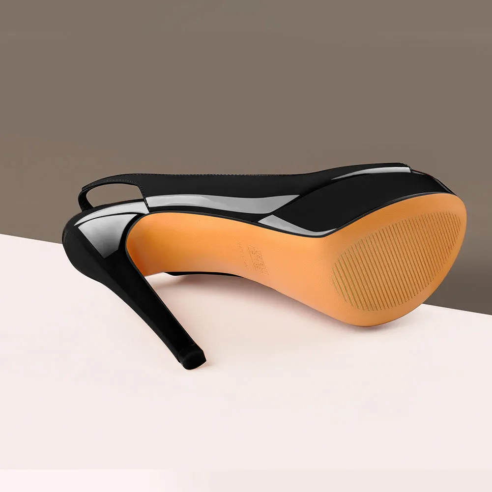Platform Peep Toe Slingback High Heels sold by Onlymaker product image thumbnail 4