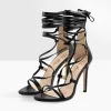 Lace up High Heels Gold Gladiator Stiletto Sandals sold by Onlymaker