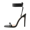 Black Square Toe Stilettos High Heel Sandals sold by Onlymaker