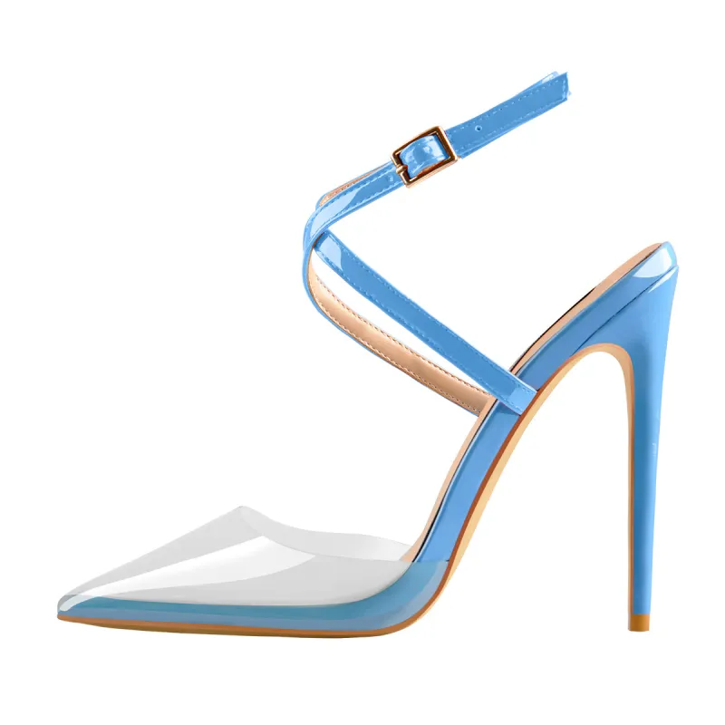 Pointed Toe Slingback High Heels Cross Strap Pumps sold by Onlymaker