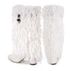 Fur Pointed Toe Chunky Heel Mid-Calf Boots sold by Onlymaker