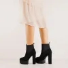 Black Suede Chunky High Heel Ankle Boots sold by Onlymaker