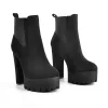 Black Suede Chunky High Heel Ankle Boots sold by Onlymaker