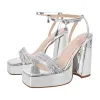 Open Toe Chunky Heel Rhinestone Straps Sandals sold by Onlymaker