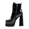 Double Platform Strap Buckle Ankle Boots sold by Onlymaker