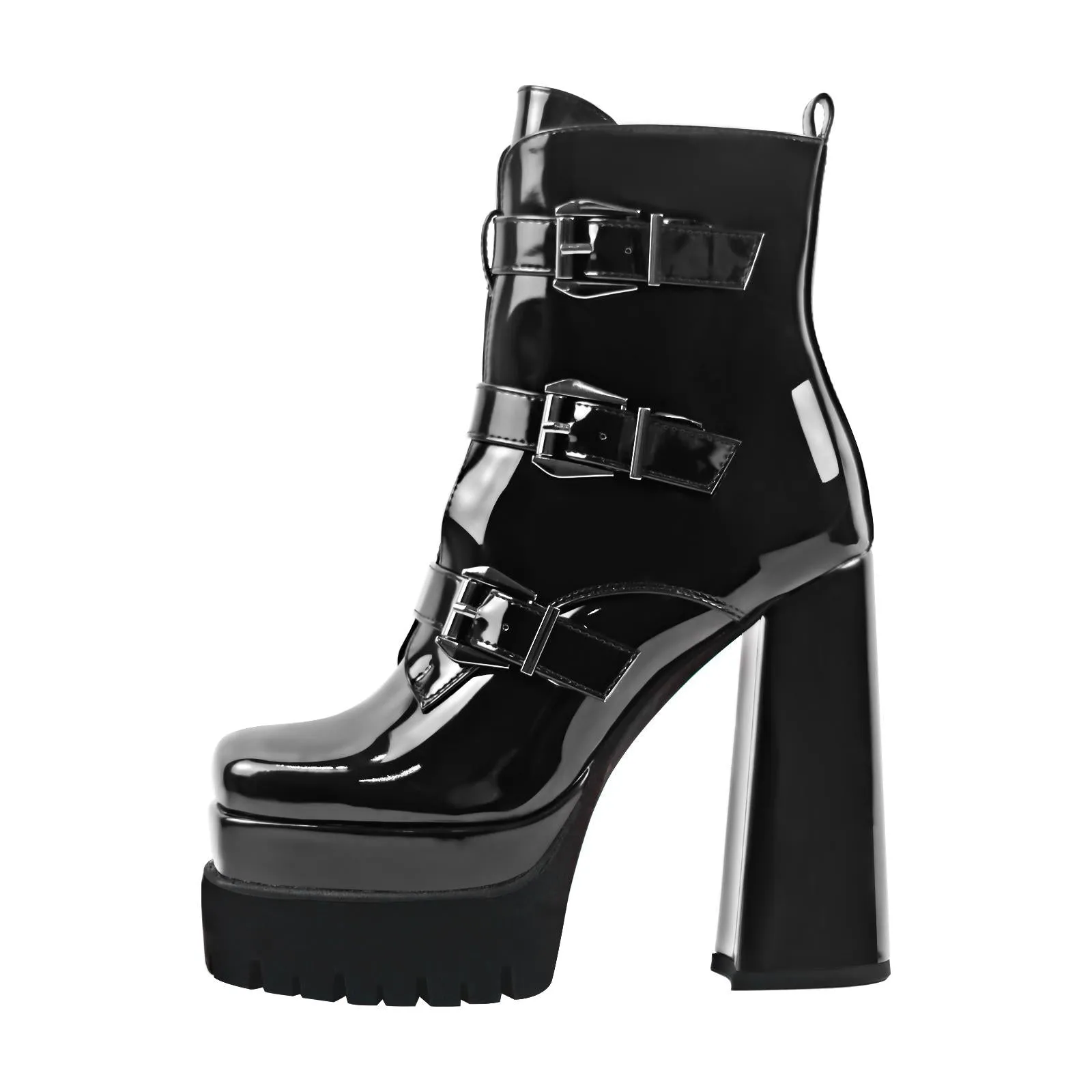 Double Platform Strap Buckle Ankle Boots sold by Onlymaker