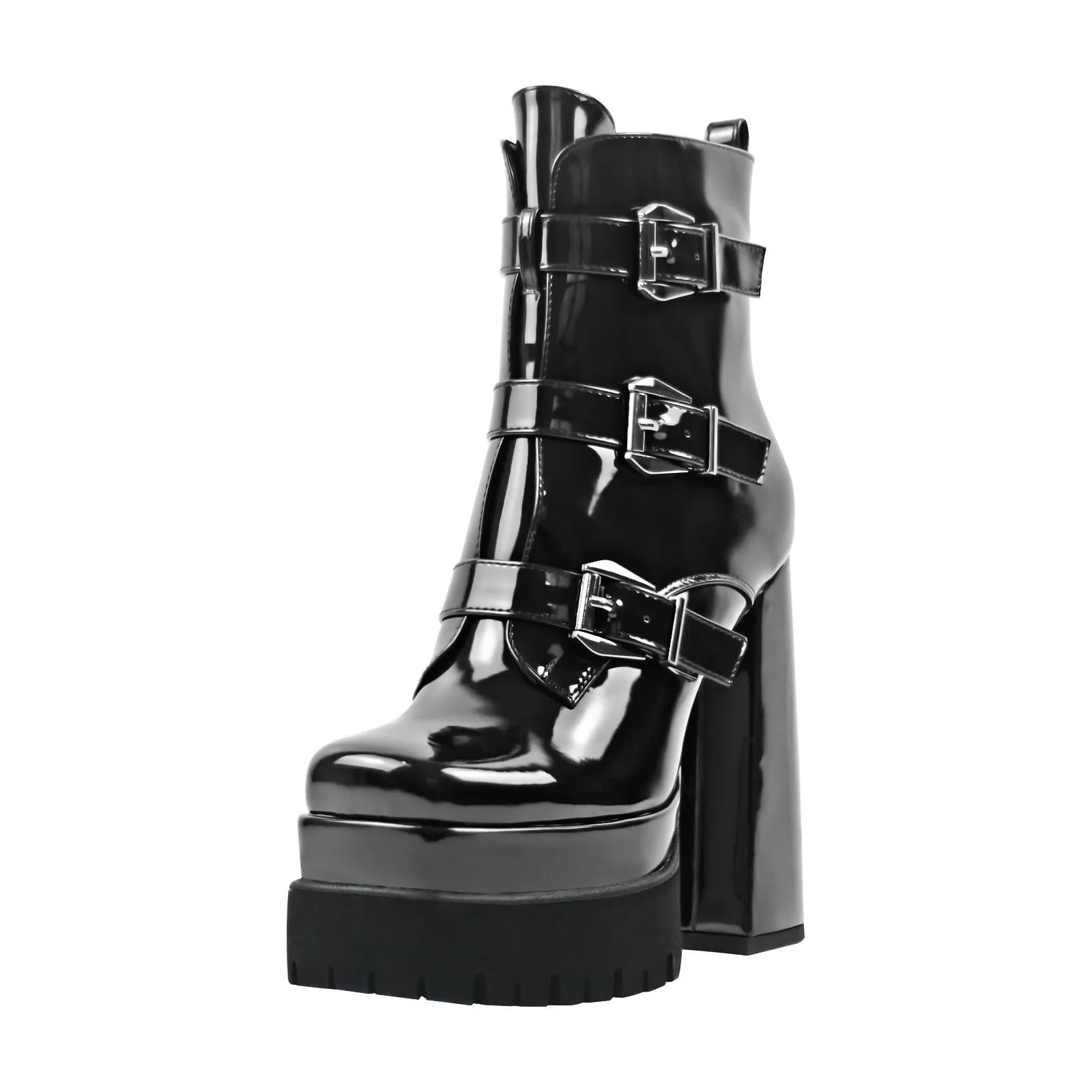 Double Platform Strap Buckle Ankle Boots sold by Onlymaker product image thumbnail 4