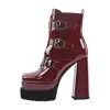 Double Platform Strap Buckle Ankle Boots sold by Onlymaker