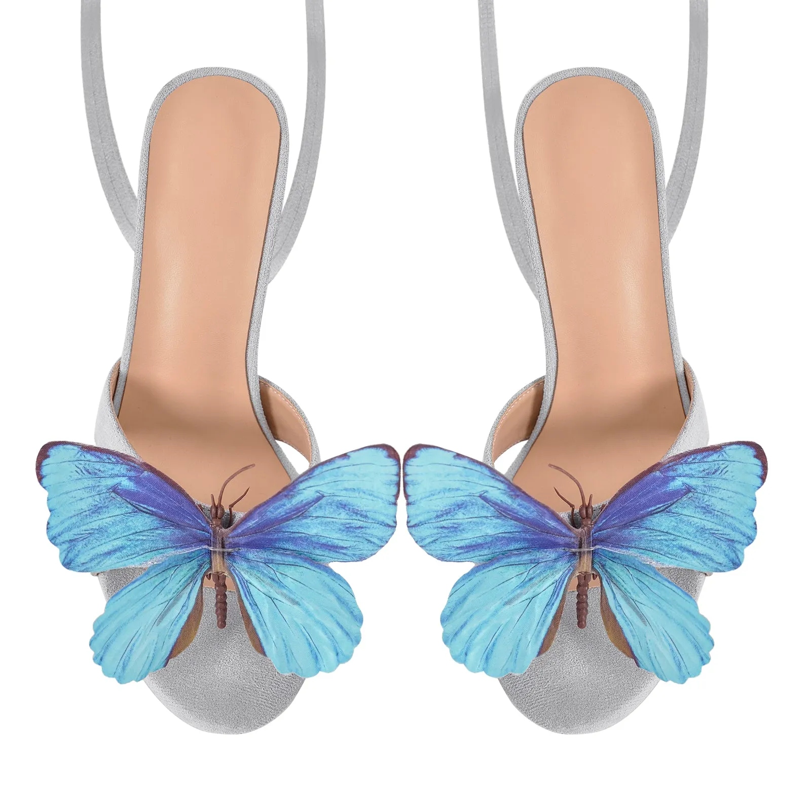 Butterfly Round Toe Lace-up Stiletto Sandals sold by Onlymaker product image thumbnail 2