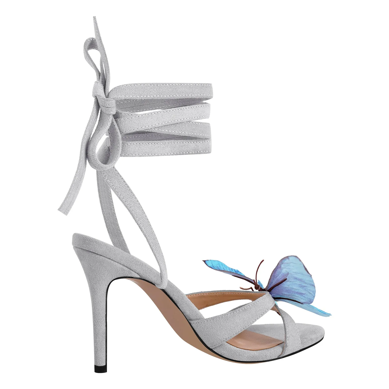 Butterfly Round Toe Lace-up Stiletto Sandals sold by Onlymaker product image thumbnail 4