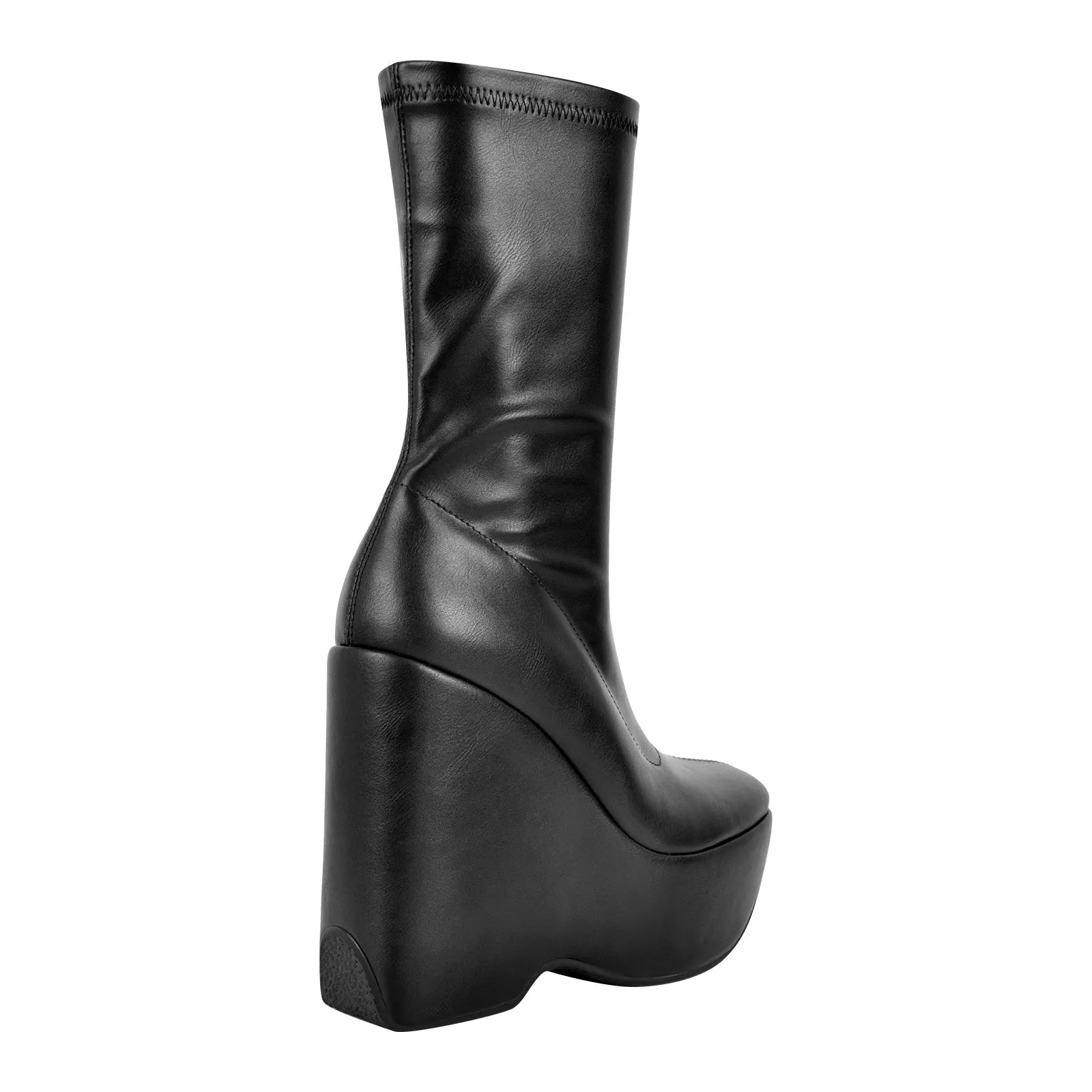 Black Platform Zip Up Mid-Calf Boots sold by Onlymaker product image thumbnail 3