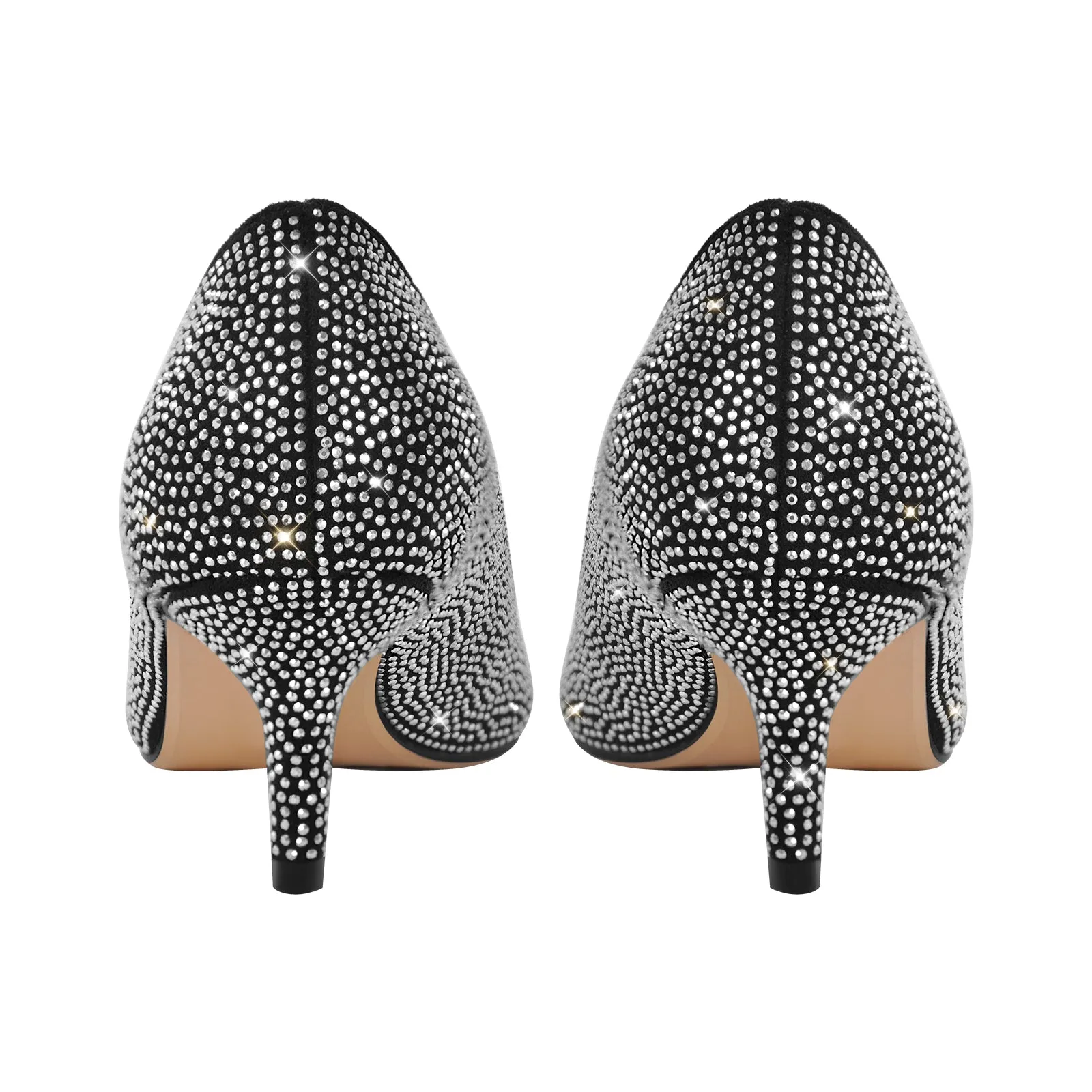 Rhinestone Pointed Toe Kitten Heel Pumps sold by Onlymaker product image thumbnail 4