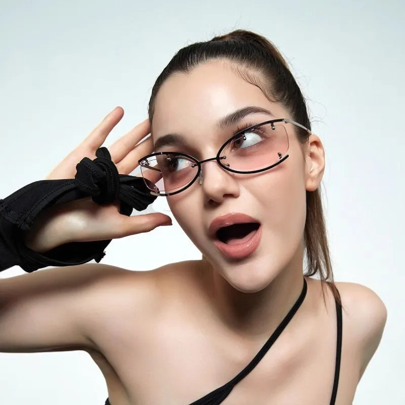 Y2K Semi-rimless Cat Eye Sunglasses sold by Onlymaker