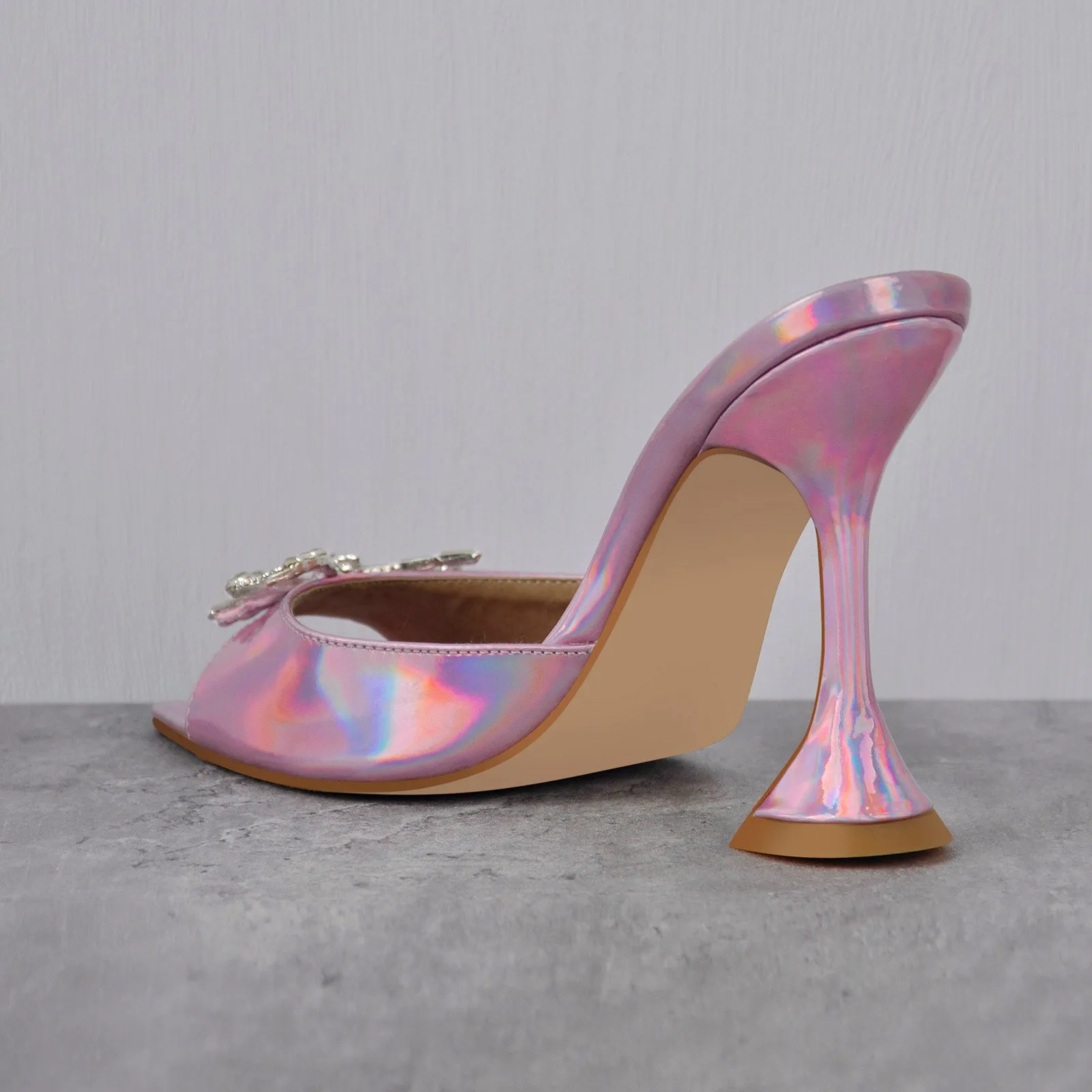 Pointed Toe Diamante Bow Tapered Heel Sandals sold by Onlymaker product image thumbnail 4