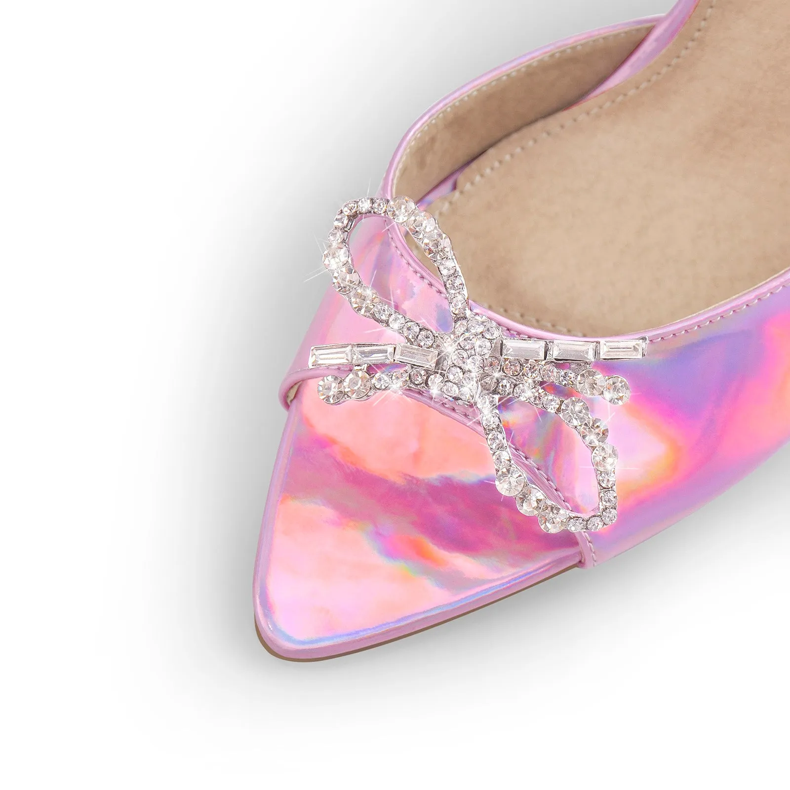 Pointed Toe Diamante Bow Tapered Heel Sandals sold by Onlymaker product image thumbnail 2