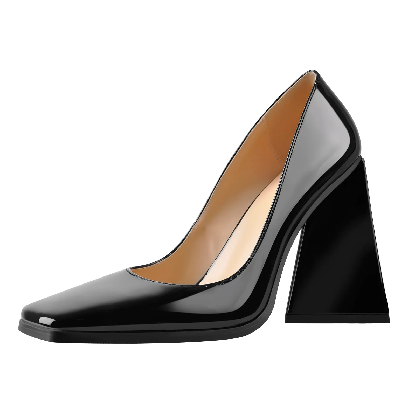 Square Toe Triangle Block High Heels Pumps sold by Onlymaker product image thumbnail 3