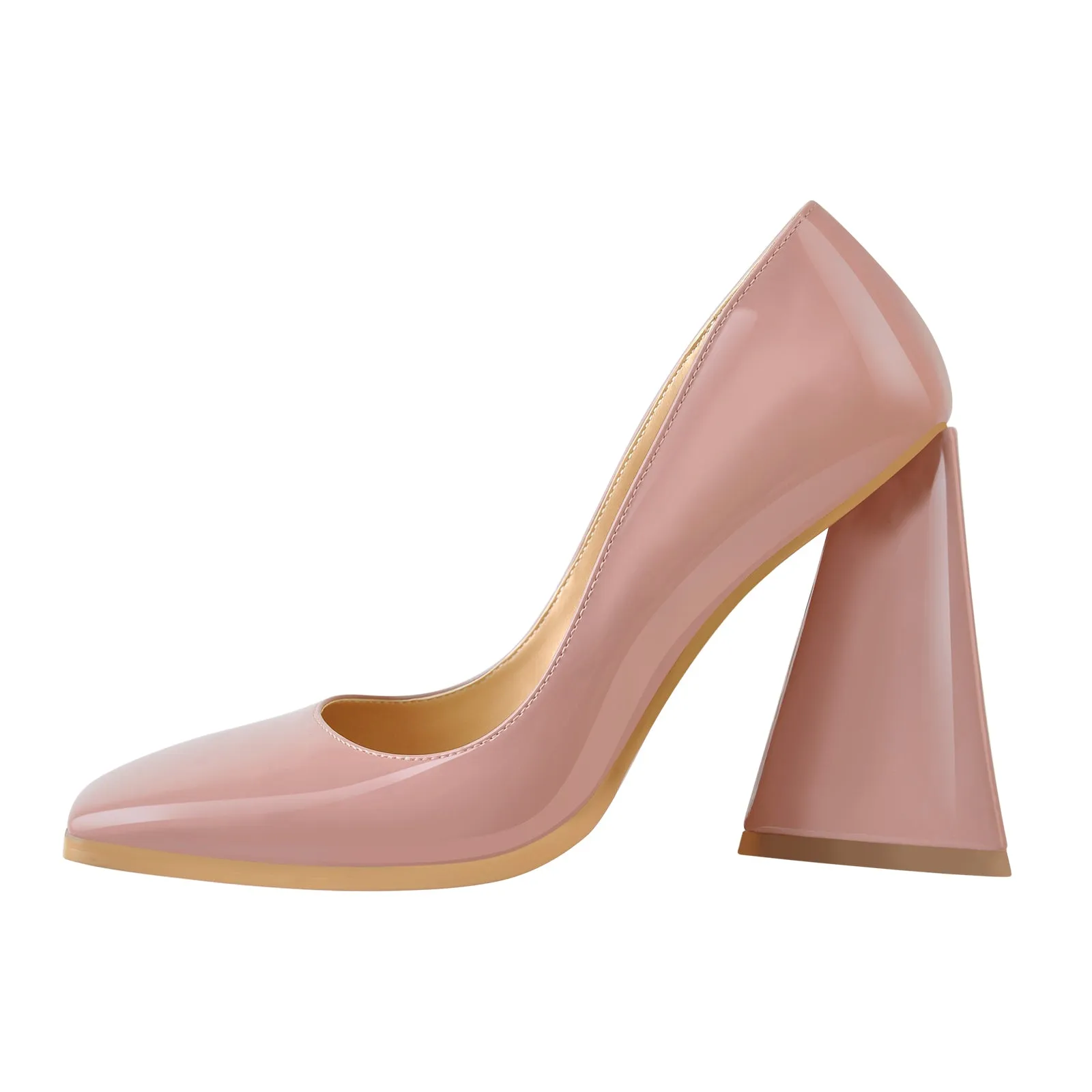 Square Toe Triangle Block High Heels Pumps sold by Onlymaker product image thumbnail 5