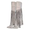 Pointed Toe Rhinestone Tassels Over The Knee Boots sold by Onlymaker