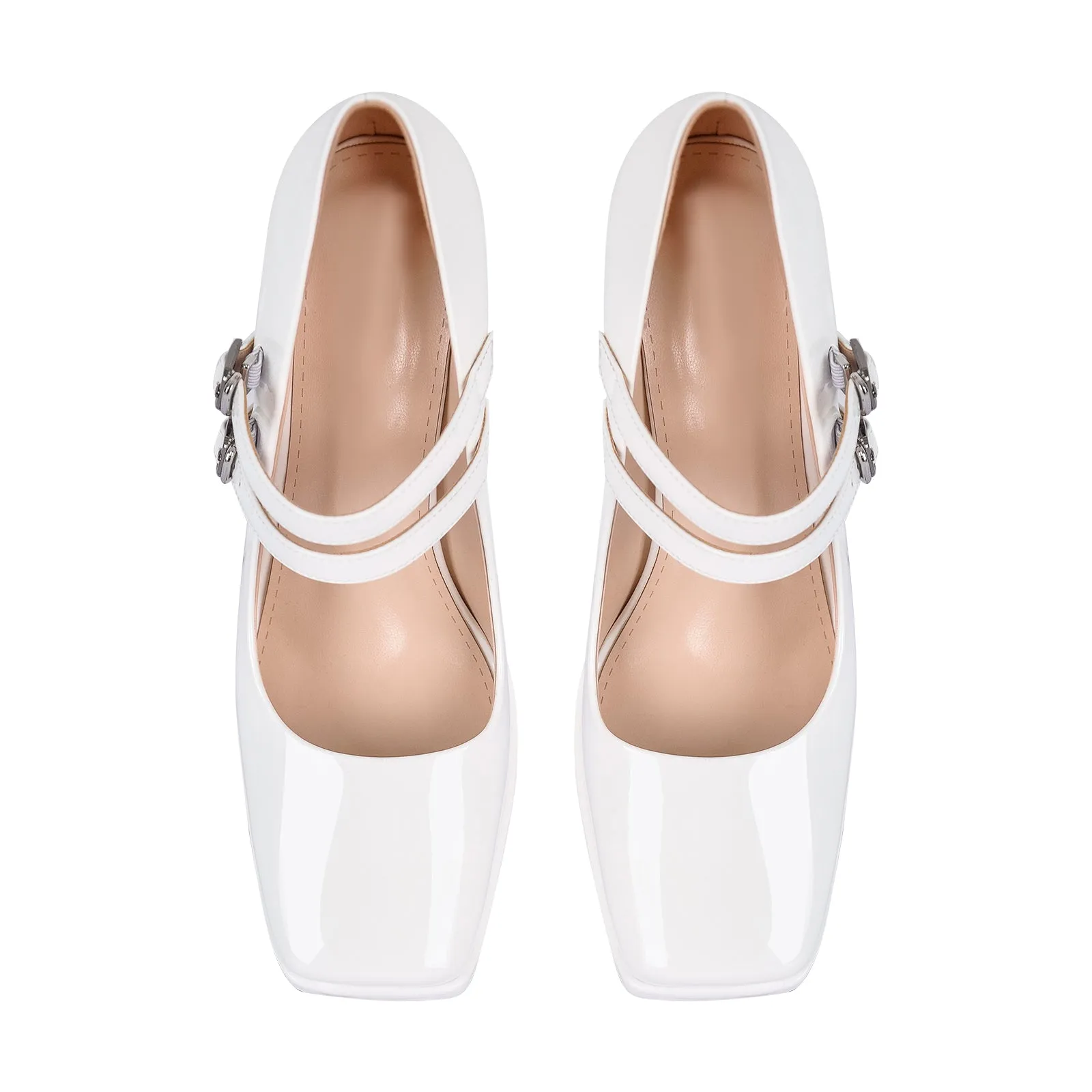 Square Toe Mary Jane Buckle Strap Chunky Heel Pumps sold by Onlymaker product image thumbnail 2