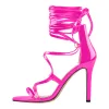 Gladiator Round Toe Lace-up Stiletto Sandals sold by Onlymaker