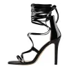 Gladiator Round Toe Lace-up Stiletto Sandals sold by Onlymaker