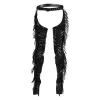 Black Side Fringe Stiletto Heeled Pant Boots sold by Onlymaker