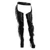 Black Side Fringe Stiletto Heeled Pant Boots sold by Onlymaker