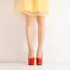 Patent Leather Rounde Toe Platform Red Stiletto High Heels Pumps sold by Onlymaker