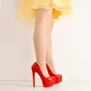Patent Leather Rounde Toe Platform Red Stiletto High Heels Pumps sold by Onlymaker