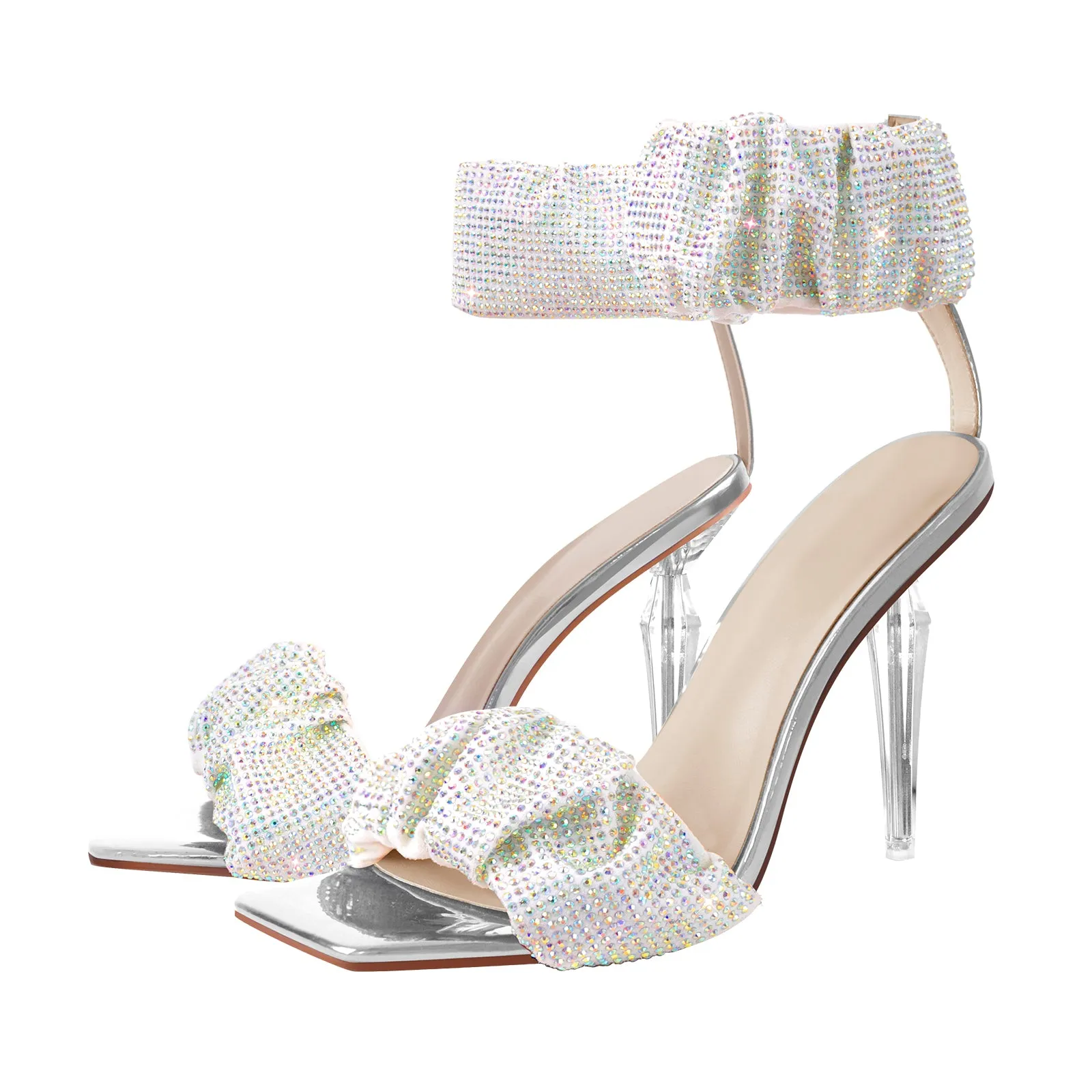 Rhinestone Ankle Strap High Heel Sandals sold by Onlymaker product image thumbnail 2