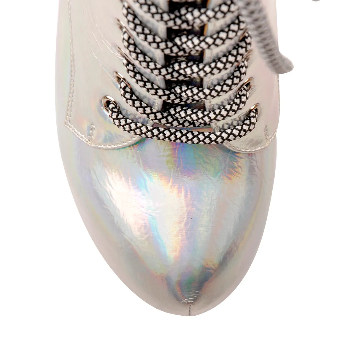 Magic Color Platform Lace Up Mid-calf Boots sold by Onlymaker product image thumbnail 4