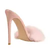 Pink Feather Open Toe High Heel Stilettos Sandals sold by Onlymaker