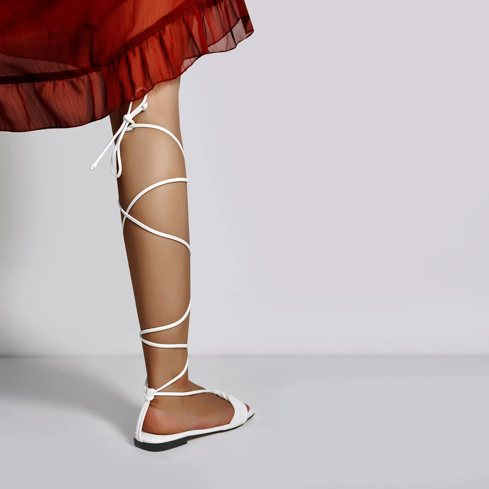 White Flat Strap Sandals sold by Onlymaker product image thumbnail 4