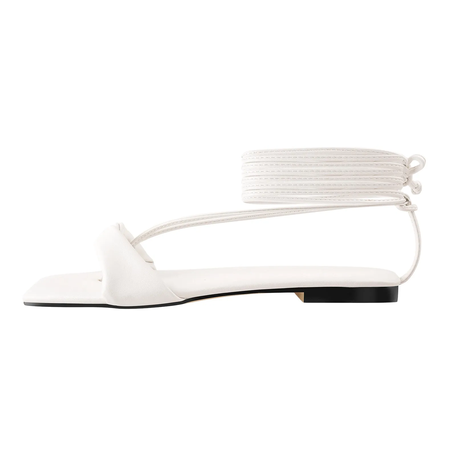 White Flat Strap Sandals sold by Onlymaker