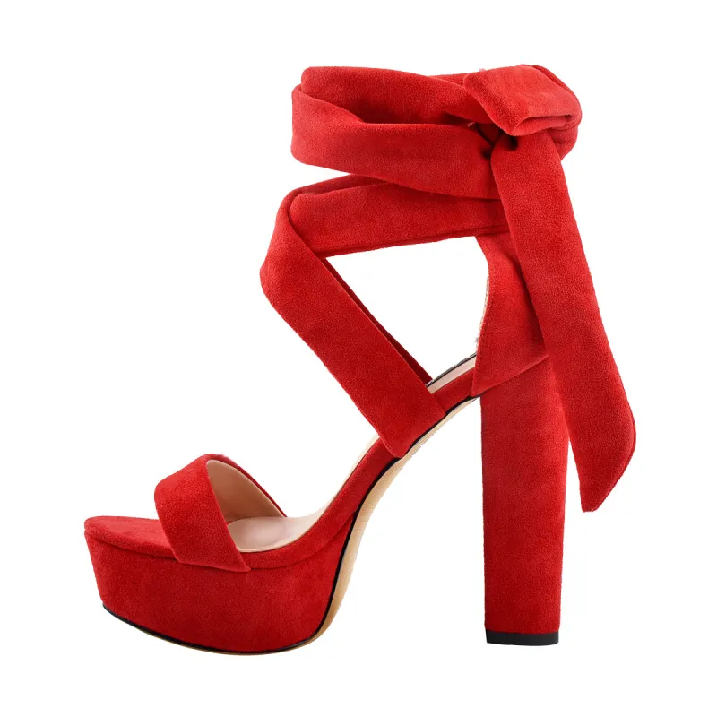 Platform Chunky High Heel Lace Up Sandals sold by Onlymaker