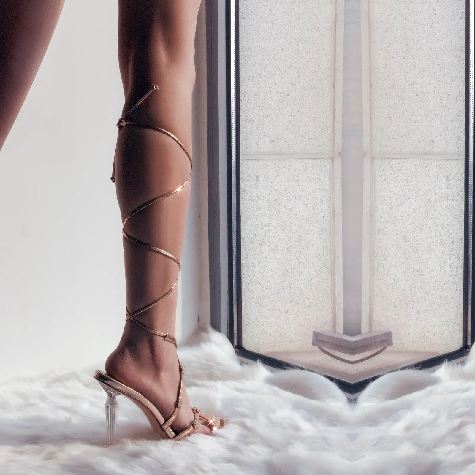 Ankle Strap Lace up Rhinestone Sandals sold by Onlymaker product image thumbnail 3