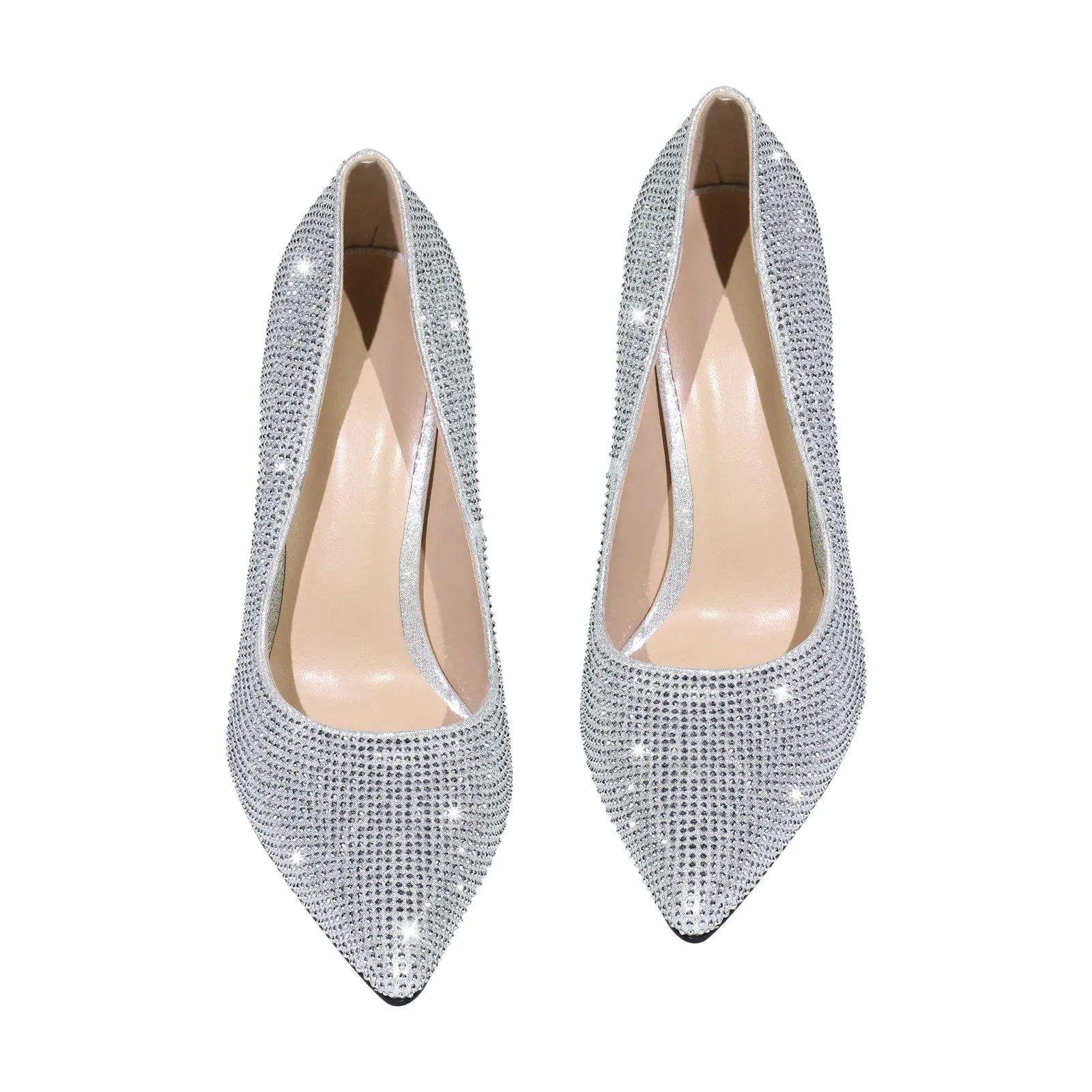 Rhinestone Pointed Toe Stiletto Pumps sold by Onlymaker product image thumbnail 5