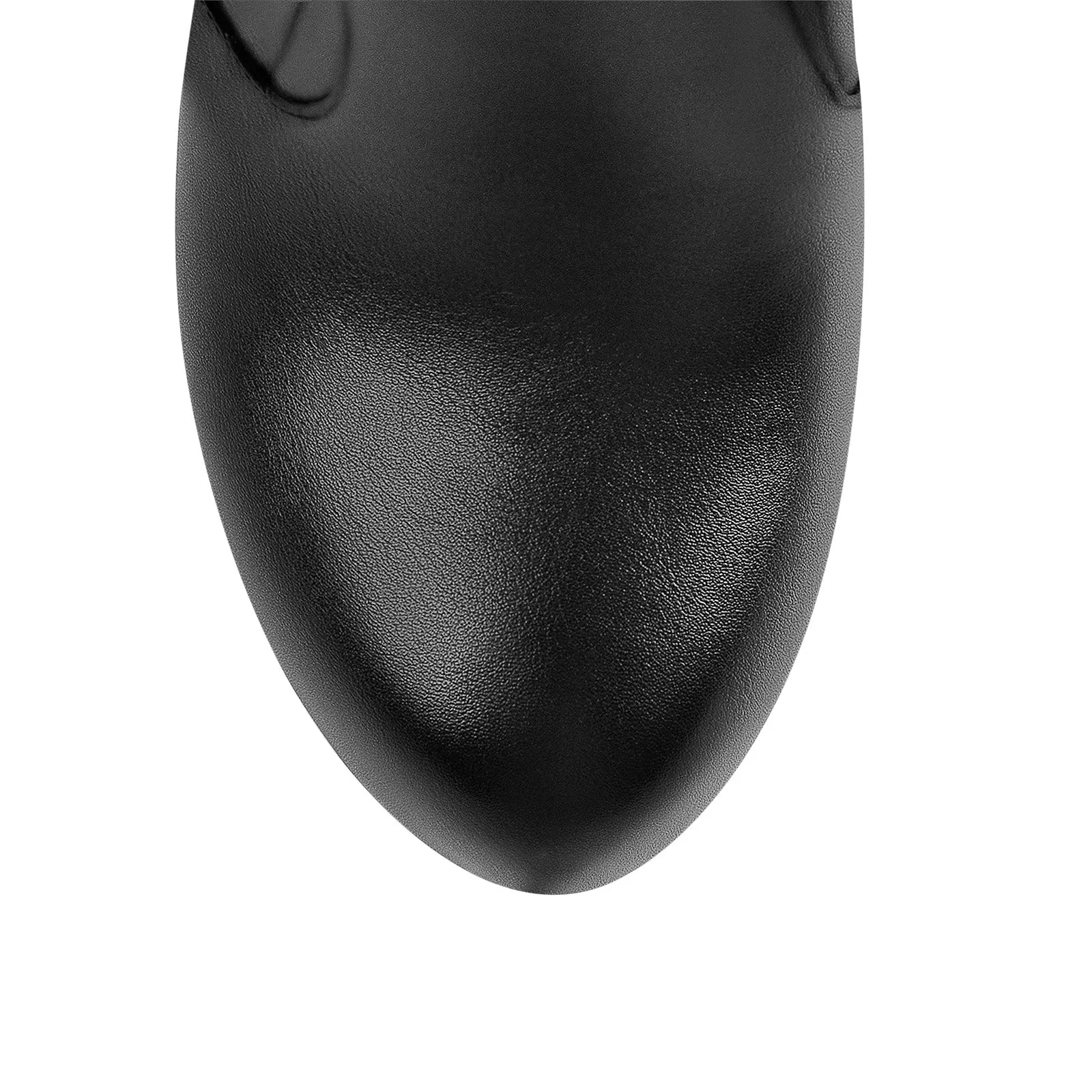 Round Toe Matte Black Platform Chunky Heels Ankle Zipper Boots sold by Onlymaker product image thumbnail 5