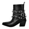 Chunky Heel Rivet Buckle Ankle Boots sold by Onlymaker