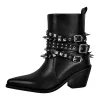 Chunky Heel Rivet Buckle Ankle Boots sold by Onlymaker
