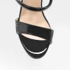 Open Toe Black Band Platform Chunky High Heels Sandals sold by Onlymaker