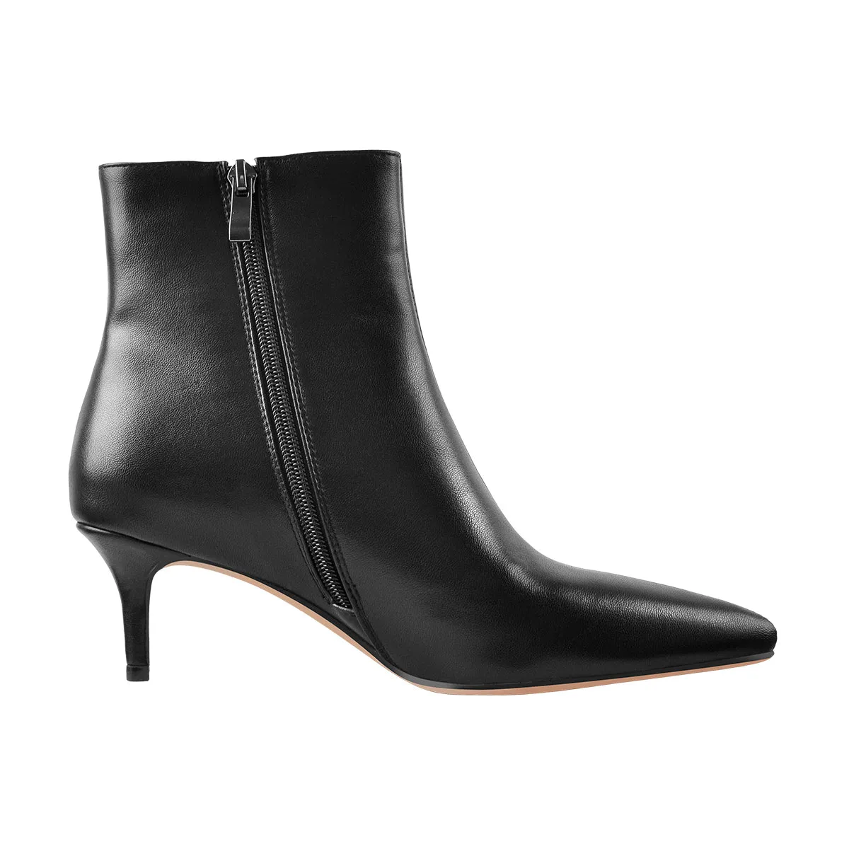 Black Pointed Toe Zipper Kitten Heel Boots sold by Onlymaker product image thumbnail 2