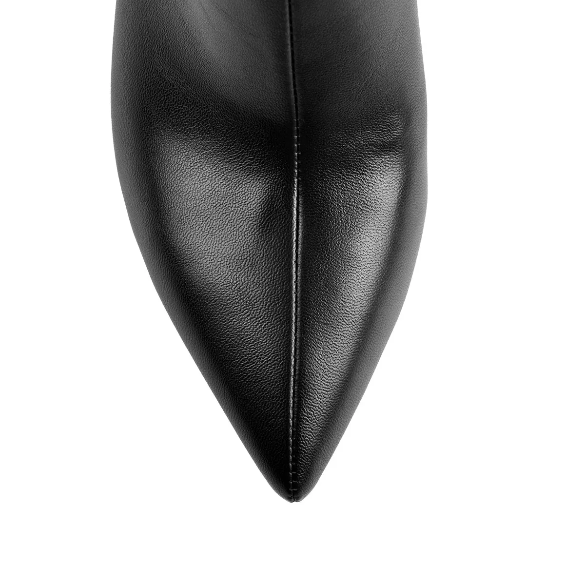 Black Pointed Toe Zipper Kitten Heel Boots sold by Onlymaker product image thumbnail 5