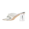 Rhinestone Strap Clear Block Sandals Mules sold by Onlymaker