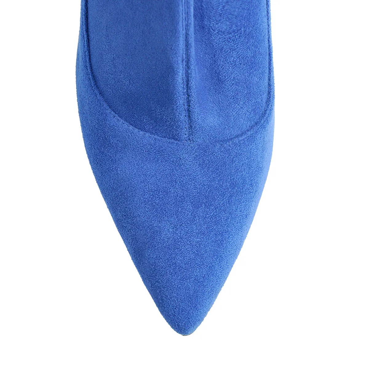 Blue Stretch Overthe Knee High Boot Pointed Toe Stiletto Booties sold by Onlymaker product image thumbnail 3