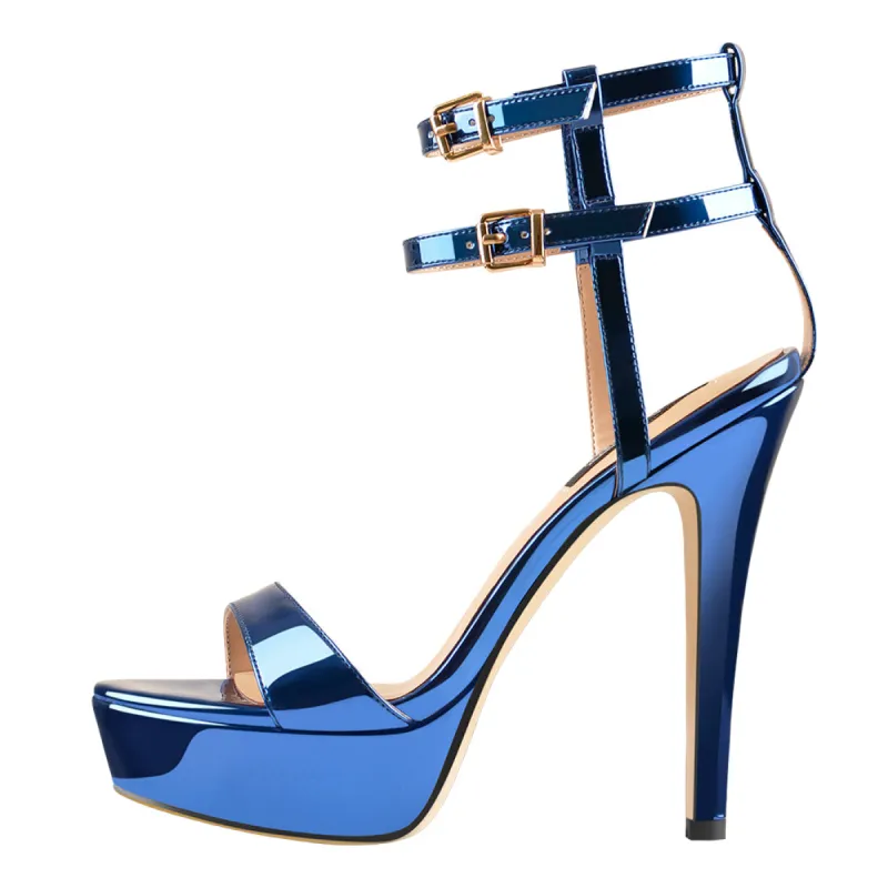 Ankle Double Buckle Strap Platform Stiletto High Heels Sandals sold by Onlymaker