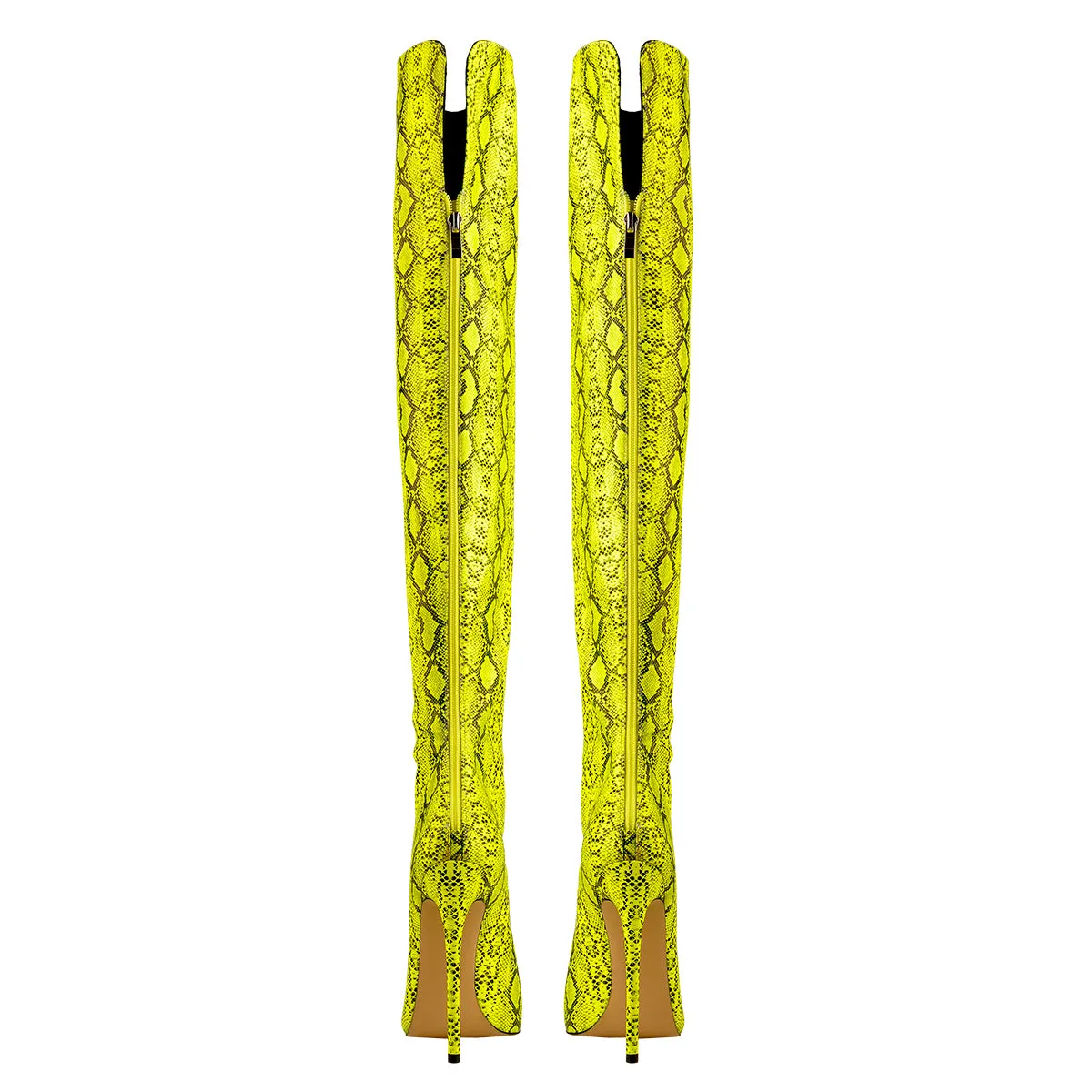 Open Toe Snake Fluorescent Color Stiletto High Heel Over The Knee Boots sold by Onlymaker product image thumbnail 5